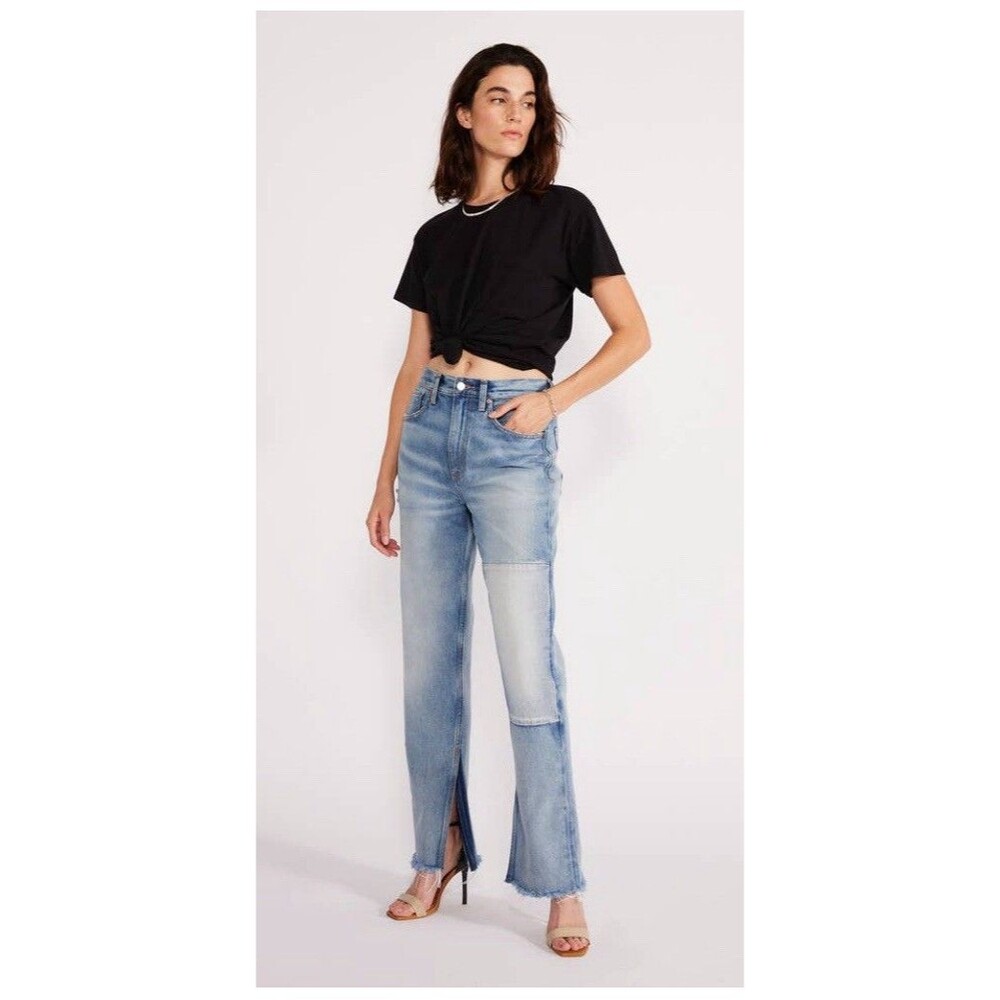 Ladies Etica Cecilia Split Leg Slim High Rise Distressed Jeans Size 29